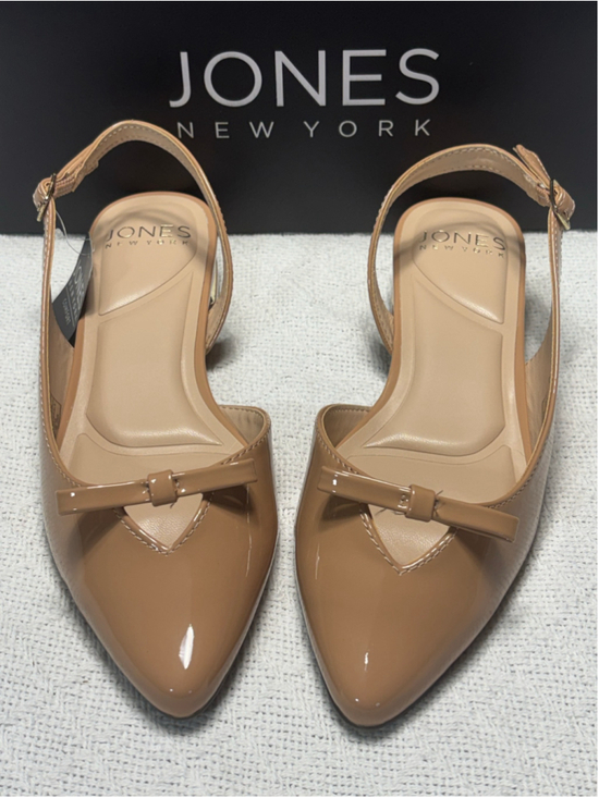 Jones New York Shoes - Jones NY Slingback Pointed Toe Flats Nude Preppy Neutral Sz 7.5 NIB "Quantia"